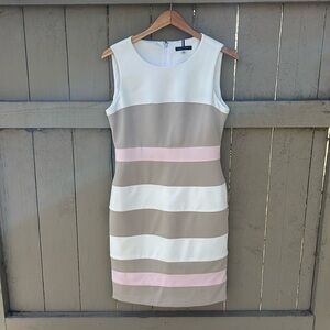 Tommy Hilfiger Scuba Crepe Colorblock Sheath Dress Sz 10